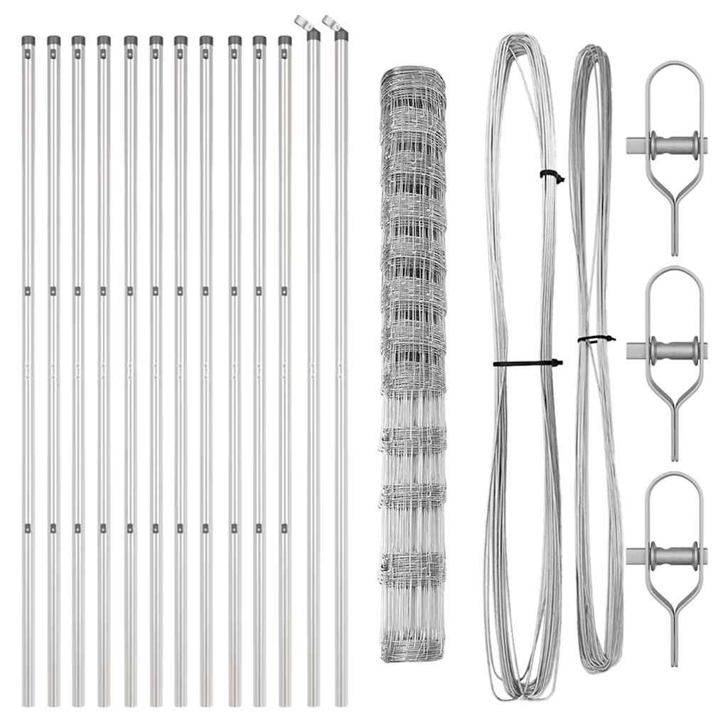 Wildzaun Silber 25 x 1,4 m Verzinkter Stahl